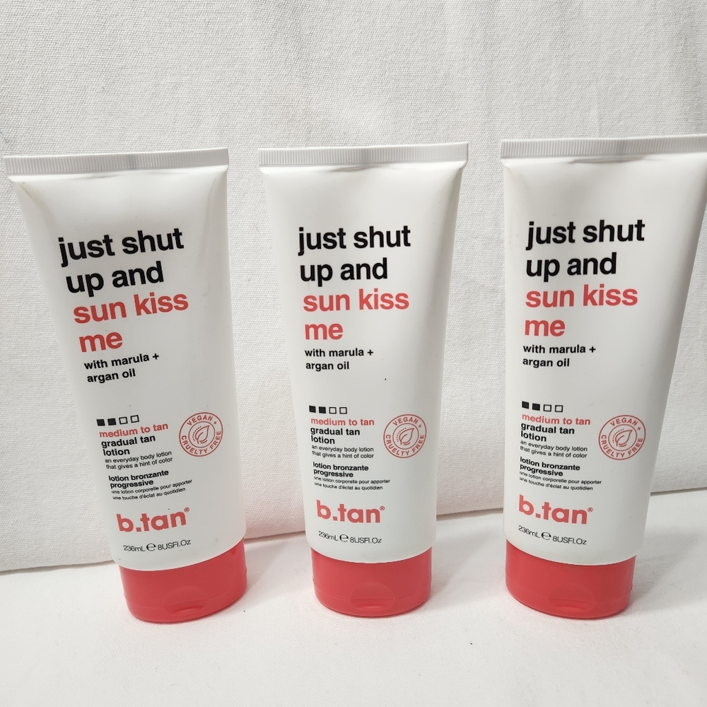 Just Shut Up and Sun Kiss Me qty of 3 brand new tubes of lotion